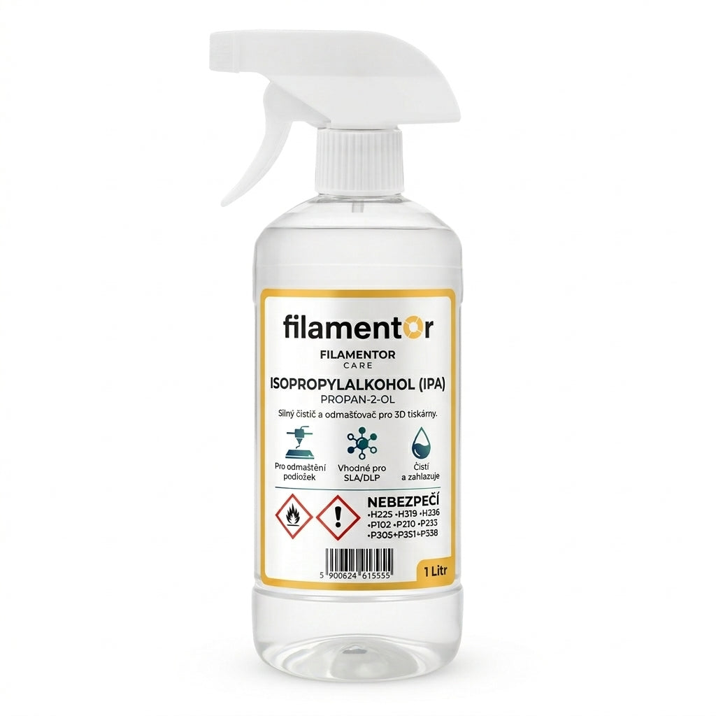 Spray cu alcool izopropilic IPA 99,9 % Filamentor Care, 1 litru, soluție de curățare și degresare pentru imprimante 3D