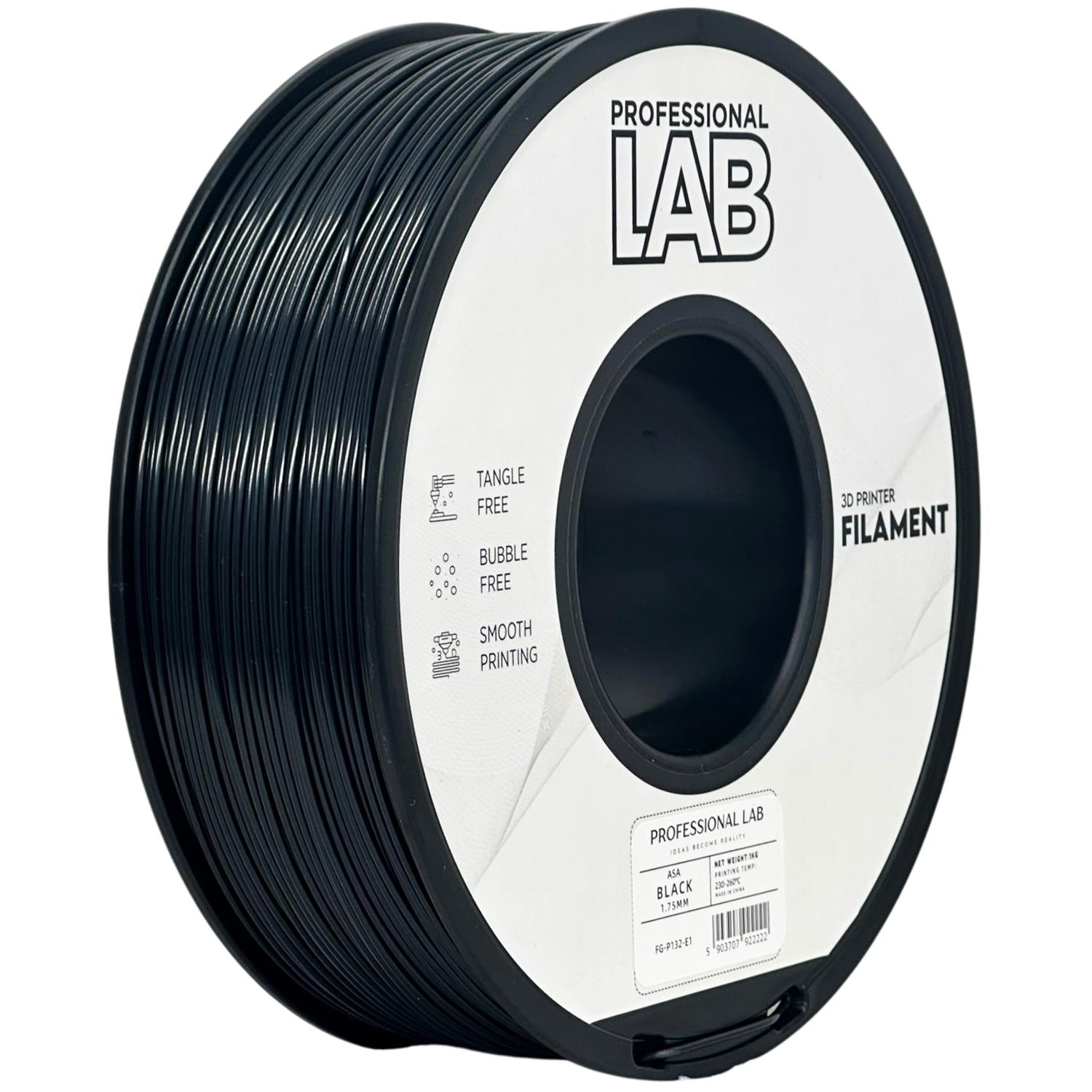 Rolă de filament ASA negru, Prof. Lab, 1,75 mm