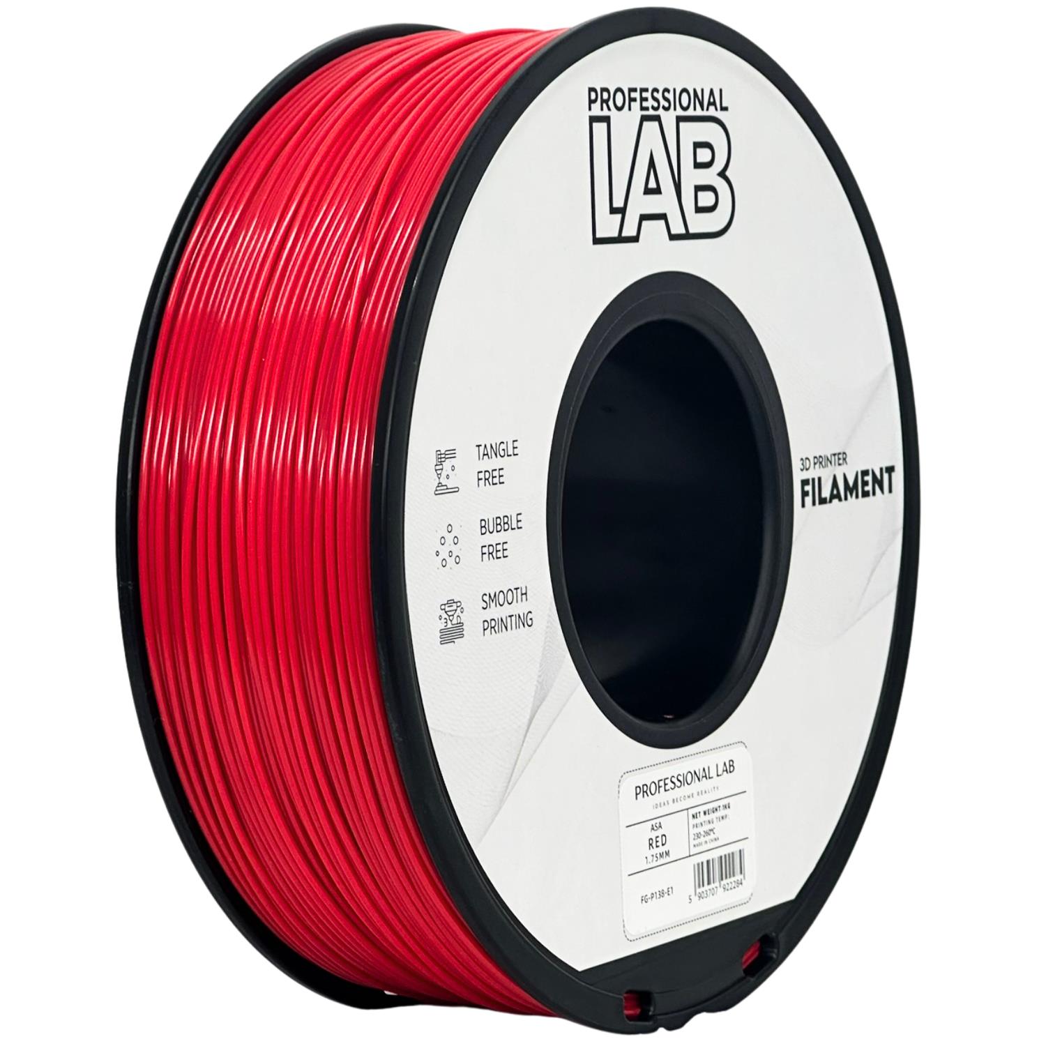 Rolă de filament ASA roșu, Prof. Lab, 1,75 mm