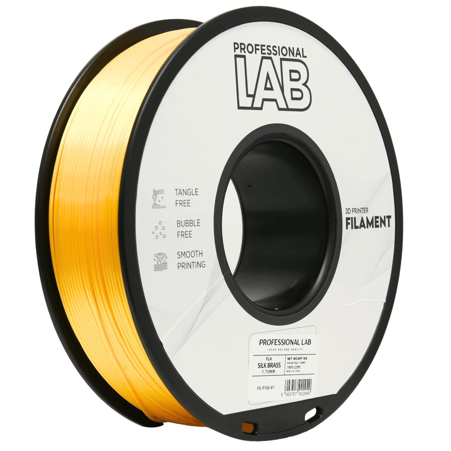 Rolă de filament Silk PLA alamă, Prof. Lab, 1,75 mm