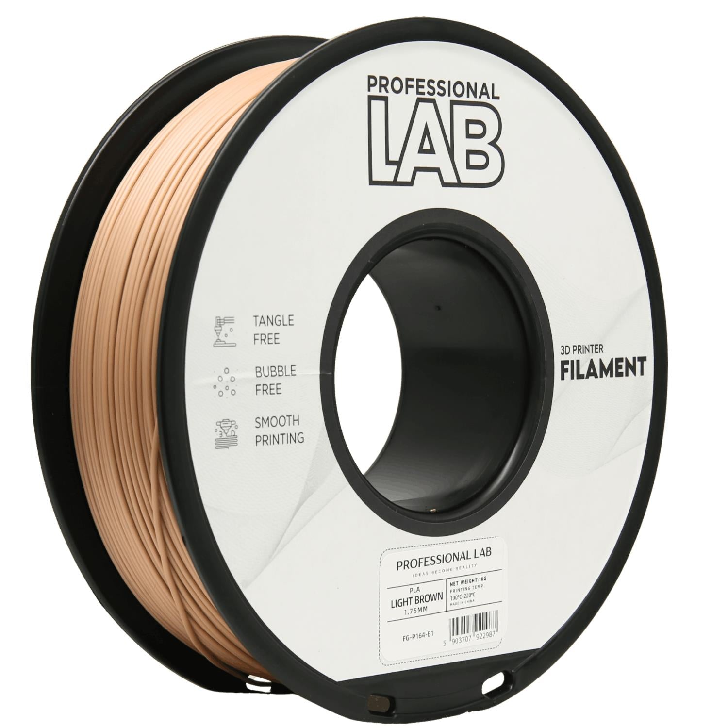Rolă de filament PLA maro deschis, Prof. Lab, 1,75 mm
