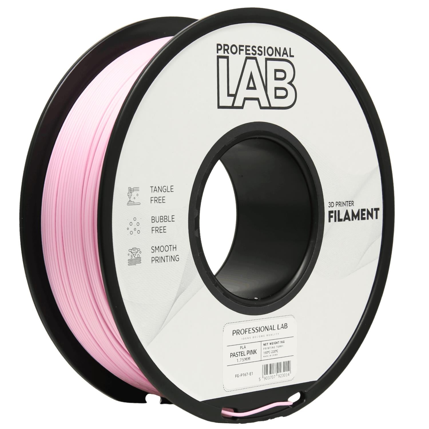 Spool of PLA pastel pink filament, Prof. Lab, 1.75 mm