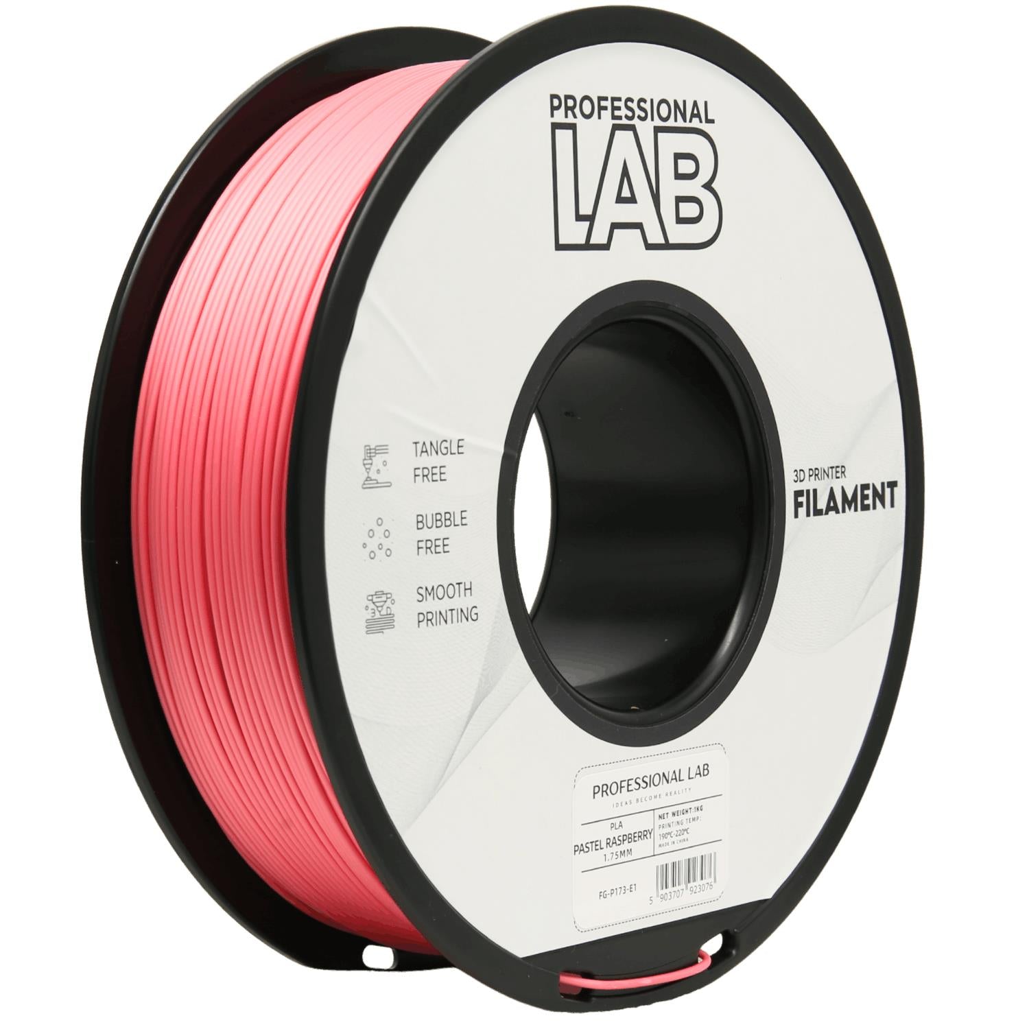 Spool of PLA pastel raspberry filament, Prof. Lab, 1.75 mm