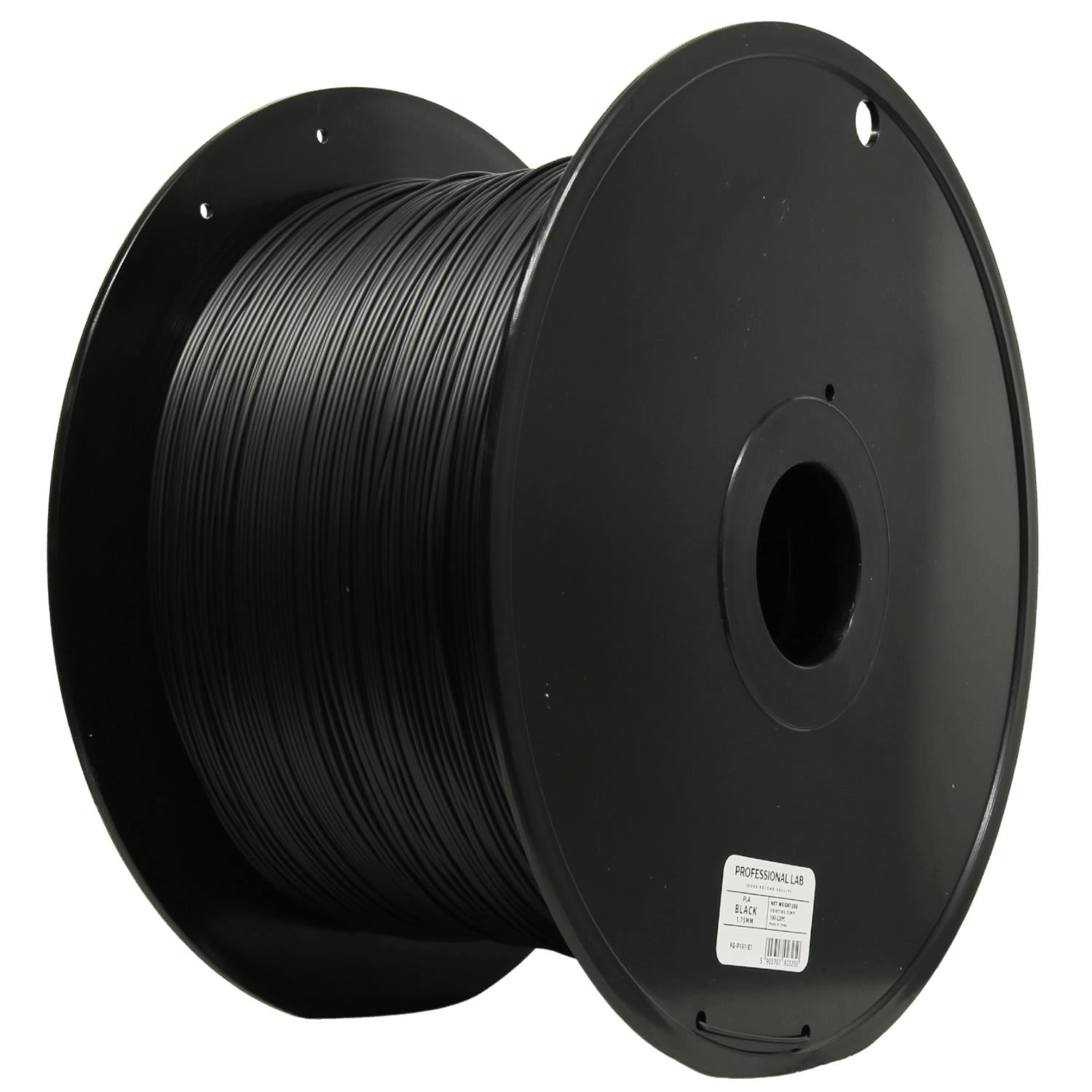 Spool of PLA black 5 kg filament, Prof. Lab, 1.75 mm