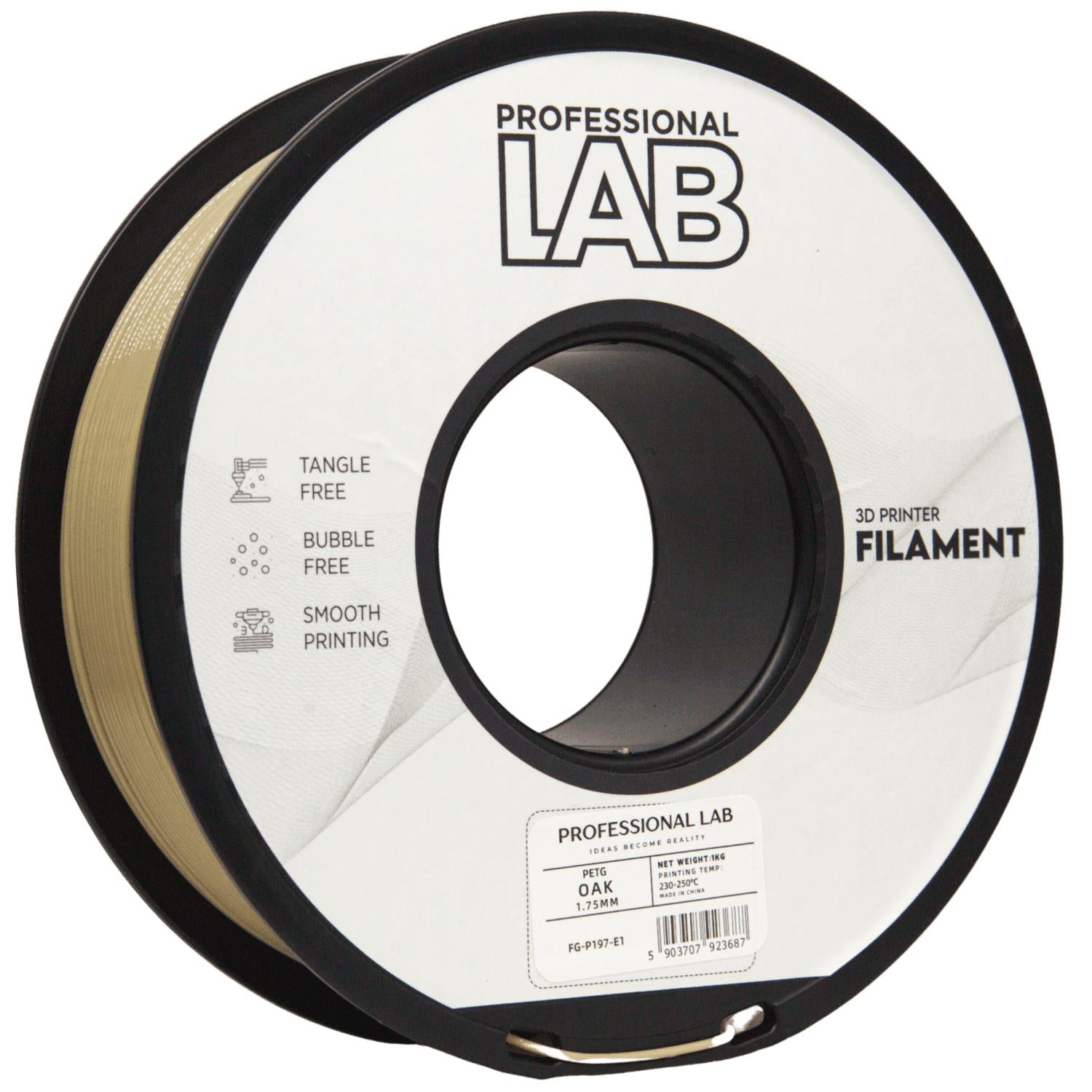 Rolă de filament PETG stejar, Prof. Lab, 1,75 mm