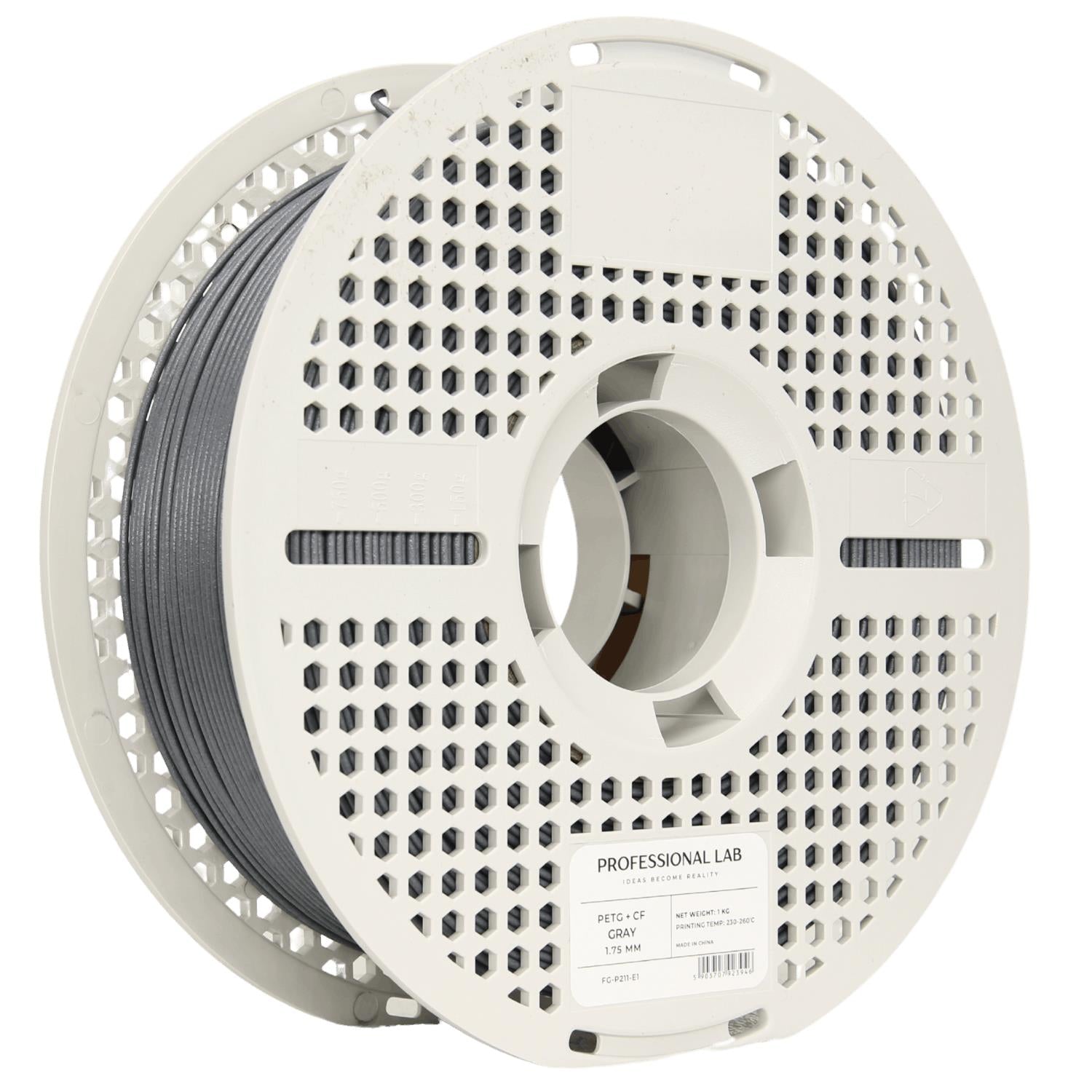 Spool of PETG-CF grey filament, Prof. Lab, 1.75 mm