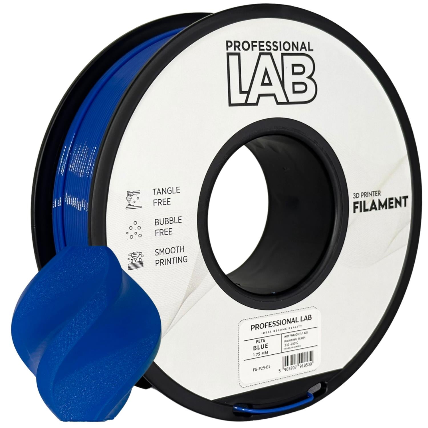 Spool of PETG blue filament, Prof. Lab, 1.75 mm