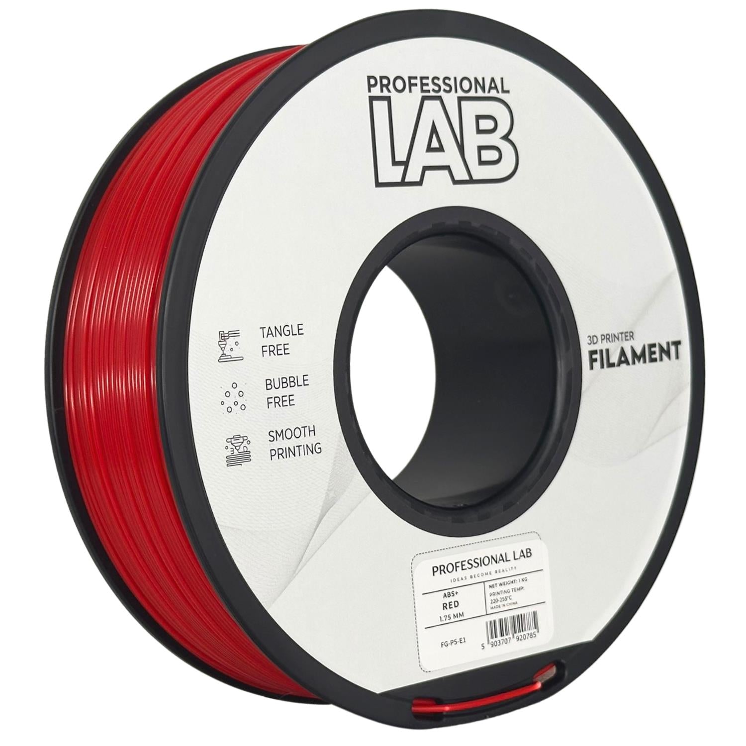 Rolă de filament ABS+ roșu, Prof. Lab, 1,75 mm