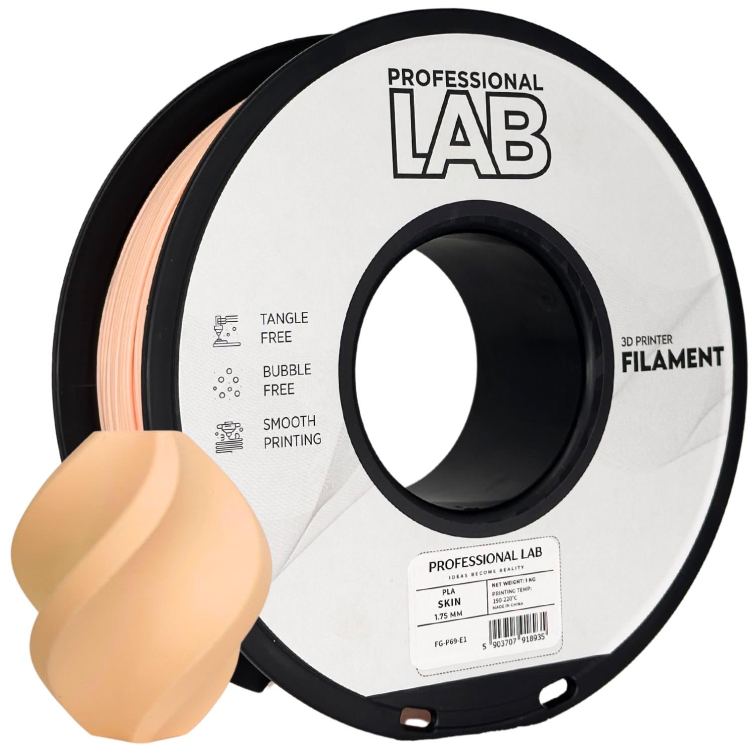 Spool of PLA flesh filament, Prof. Lab, 1.75 mm