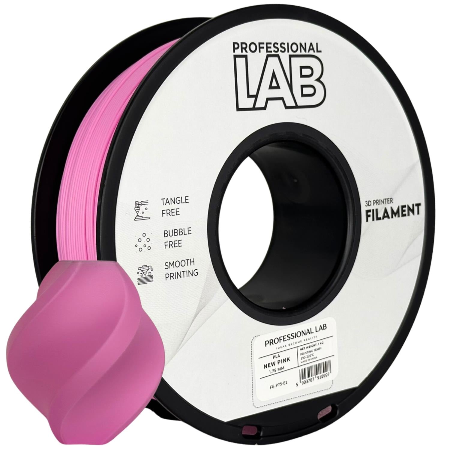 Rolă de filament PLA roz, Prof. Lab, 1,75 mm