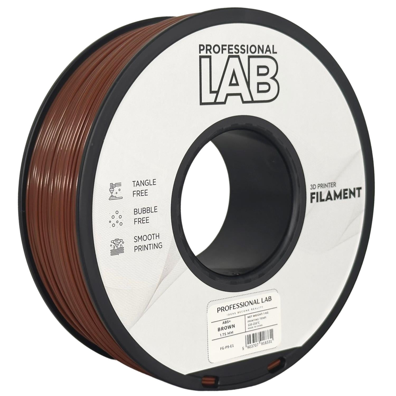 Rolă de filament ABS+ maro, Prof. Lab, 1,75 mm