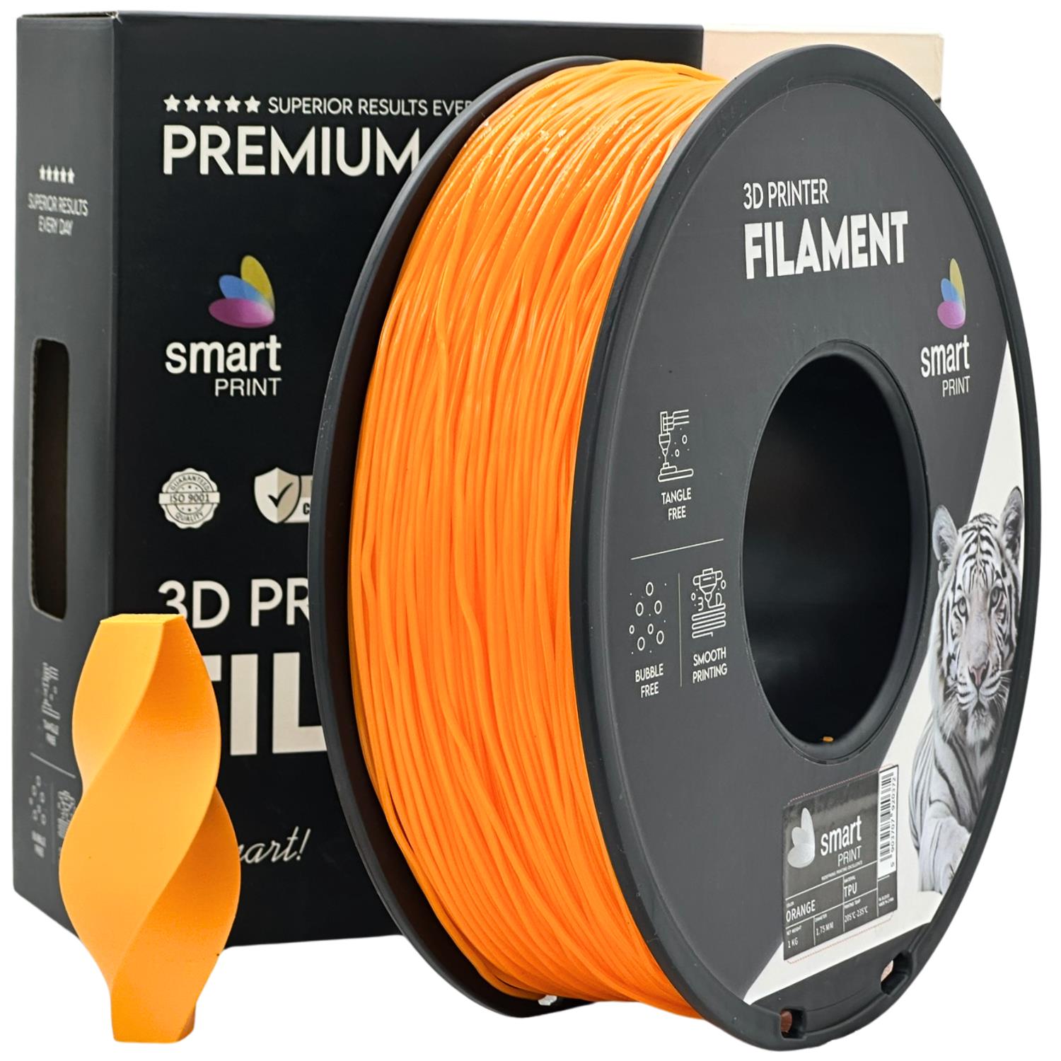 Spool of TPU orange filament, Smart Print, 1.75 mm