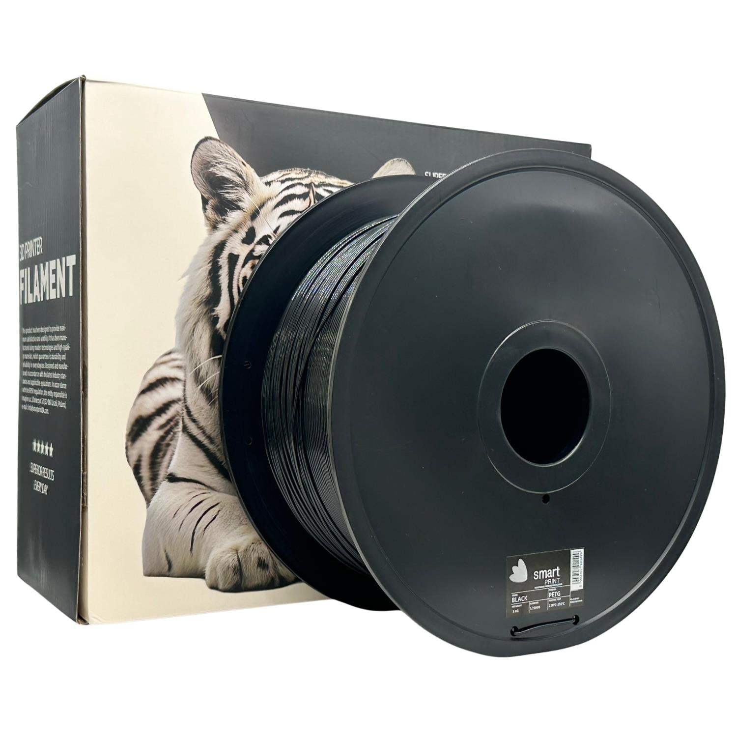 Rolă de filament PETG negru 3 kg, Smart Print, 1,75 mm