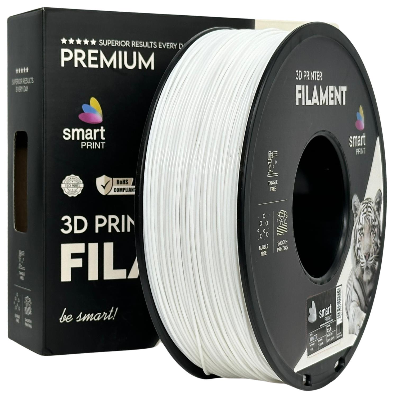 Rolă de filament ASA alb, Smart Print, 1,75 mm