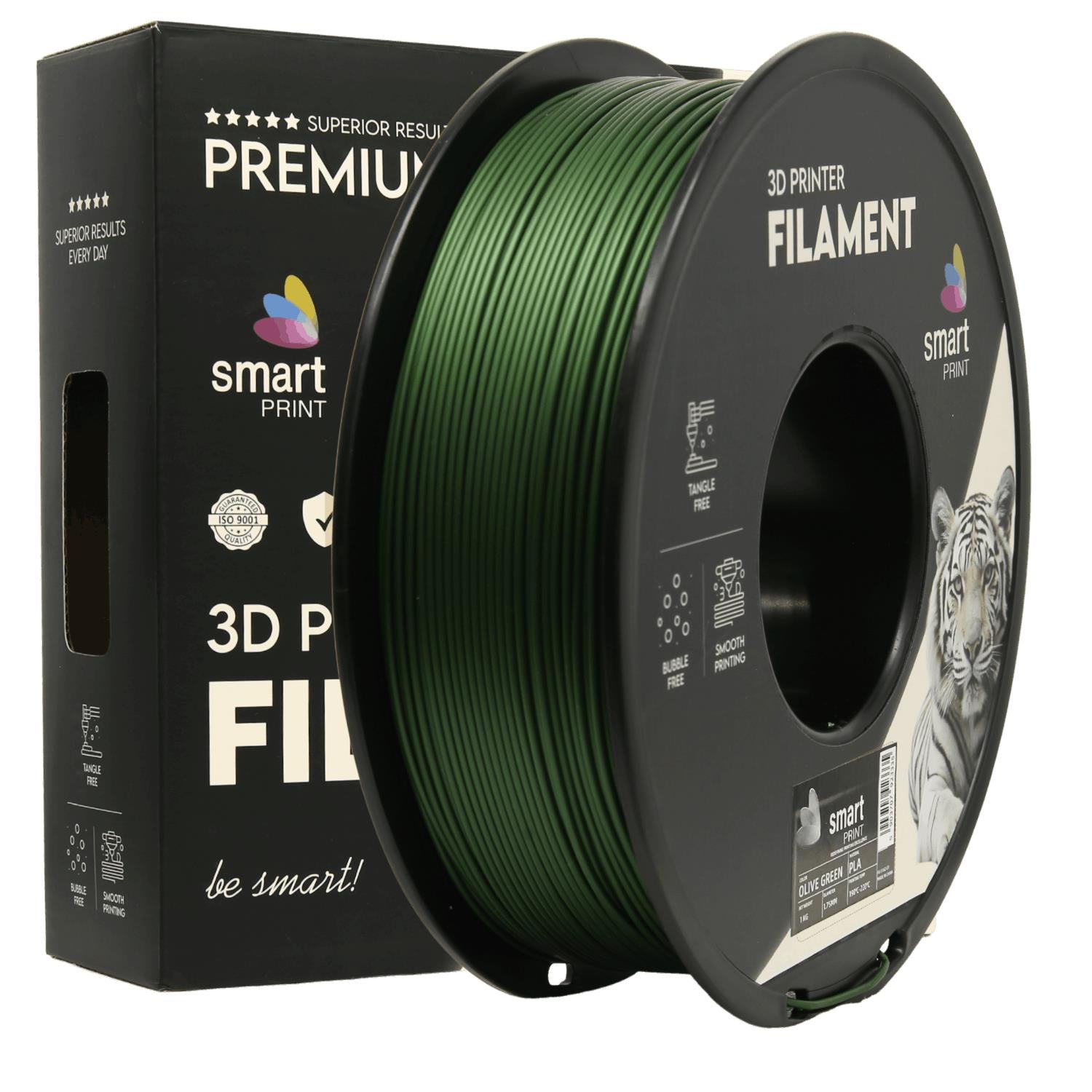 Rolă de filament PLA verde oliv, Smart Print, 1,75 mm