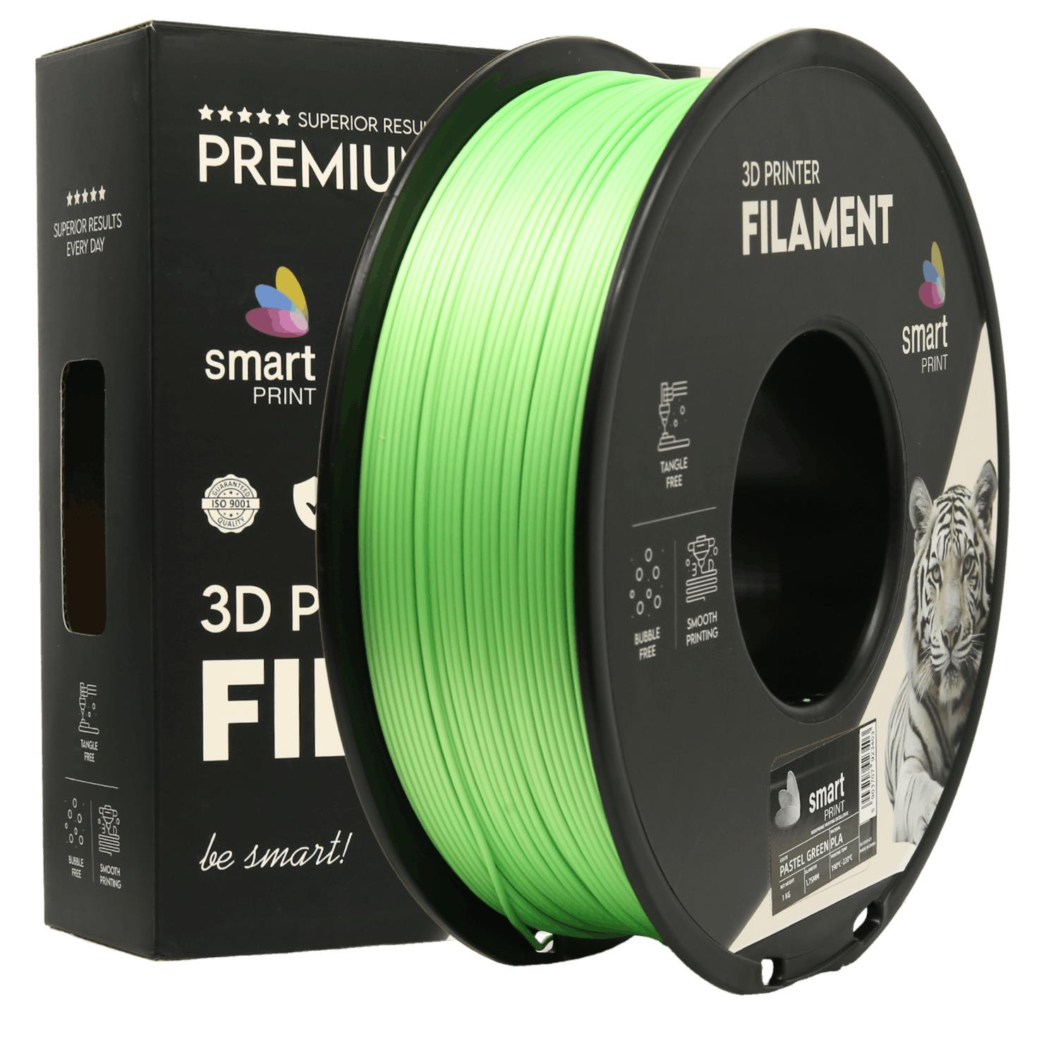 Rolă de filament PLA verde pastel, Smart Print, 1,75 mm
