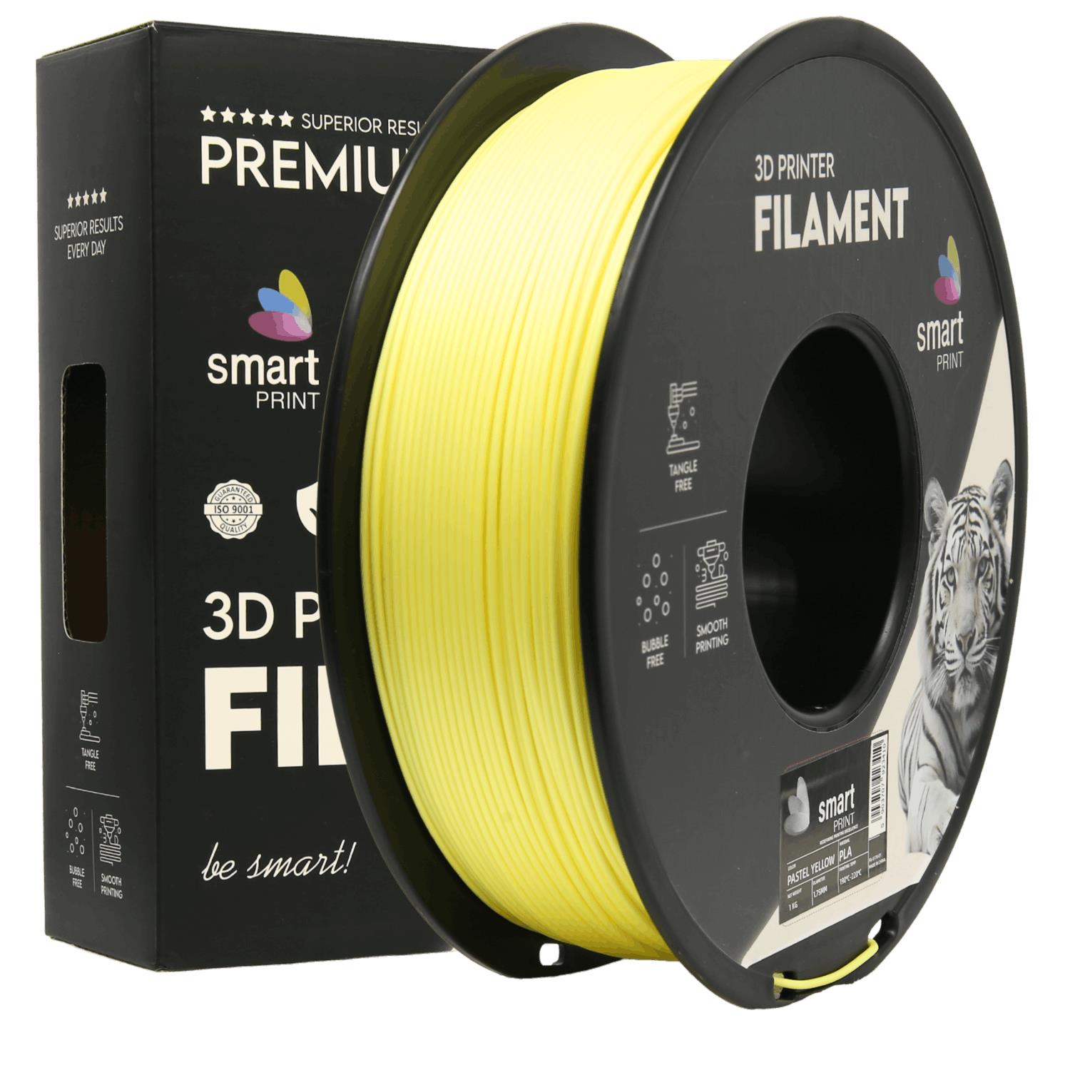 Spool of PLA pastel yellow filament, Smart Print, 1.75 mm