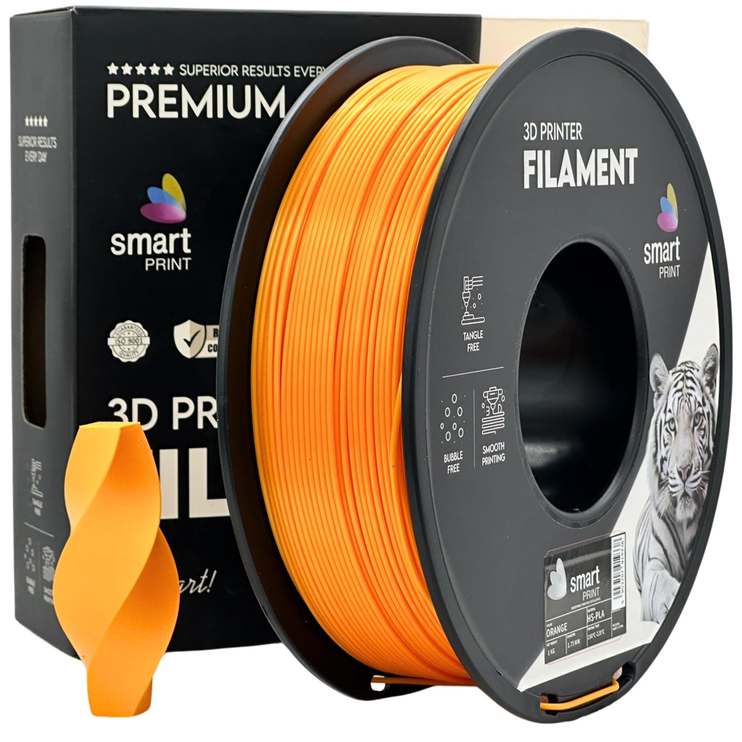 Rolă de filament HS-PLA portocaliu, Smart Print, 1,75 mm