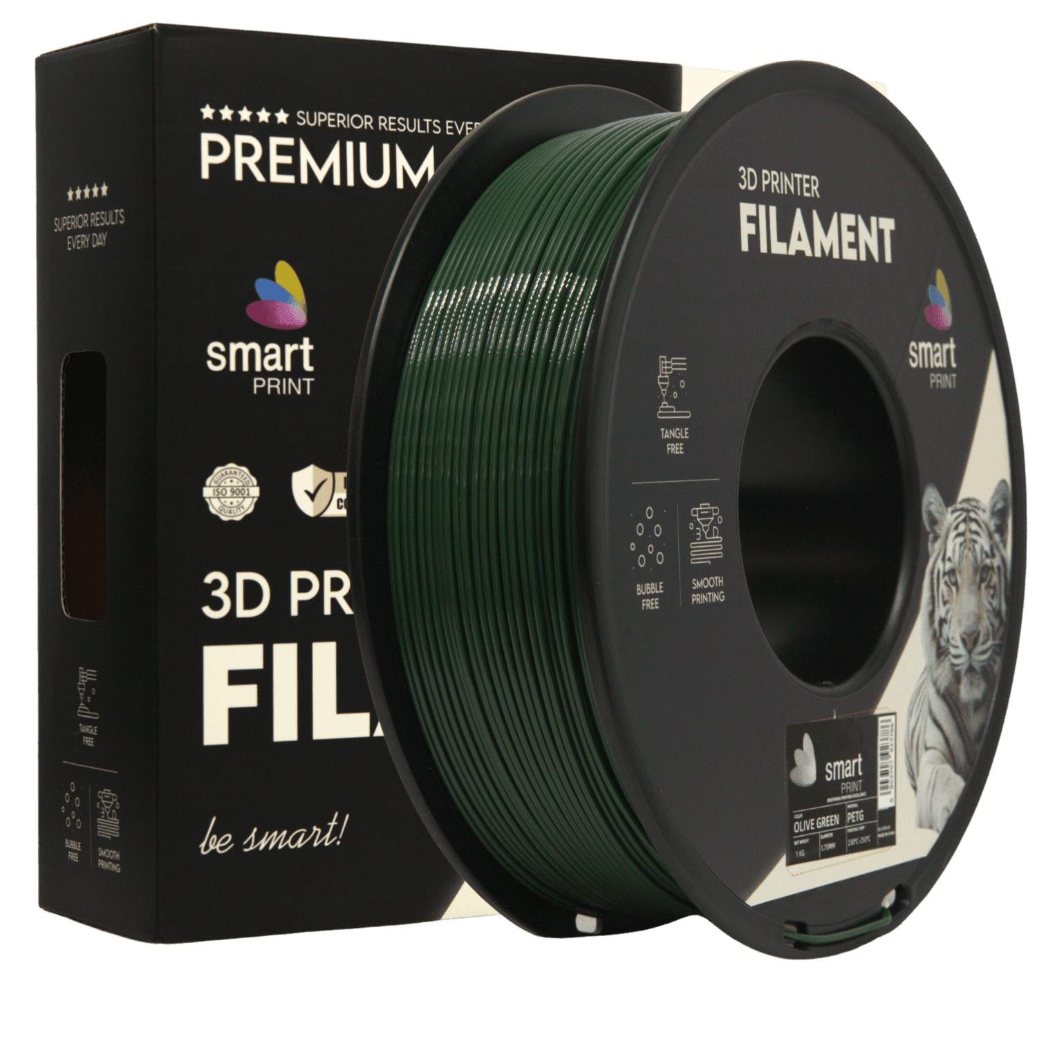 Rolă de filament PETG verde oliv, Smart Print, 1,75 mm