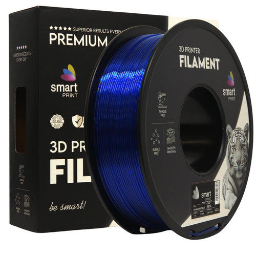 Rolă de filament PETG albastru transparent, Smart Print, 1,75 mm