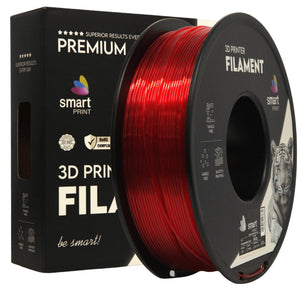 Filament PETG roșu transparent | Smart Print