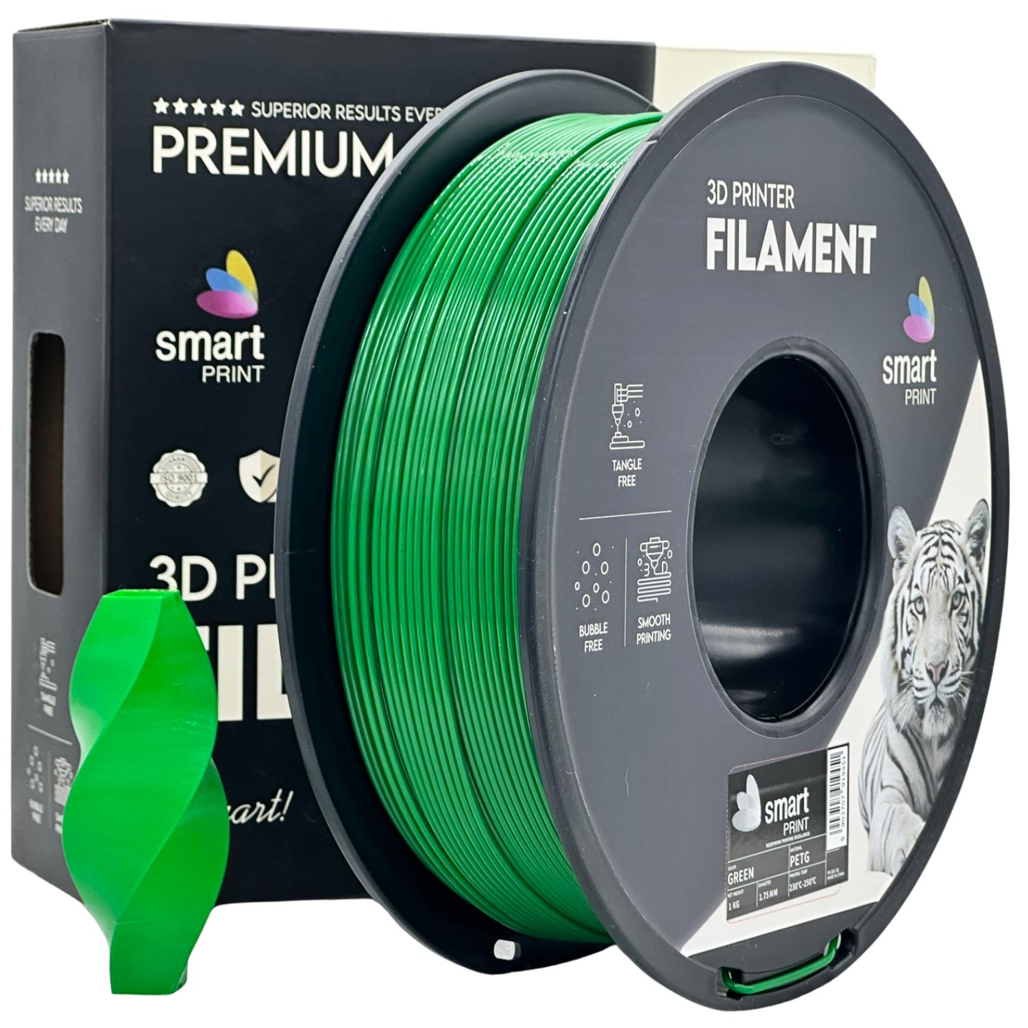 Rolă de filament PETG verde, Smart Print, 1,75 mm