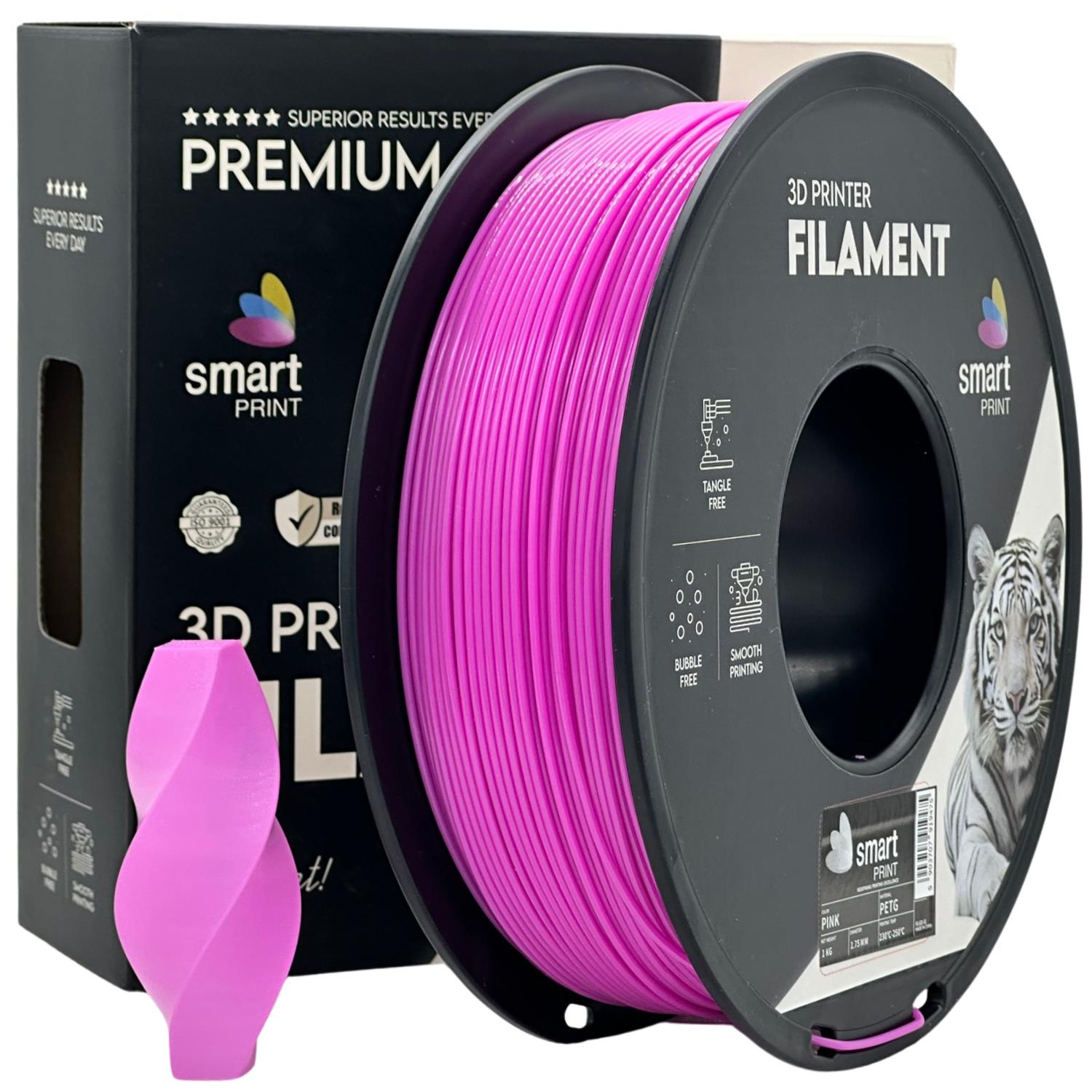 Rolă de filament PETG roz, Smart Print, 1,75 mm