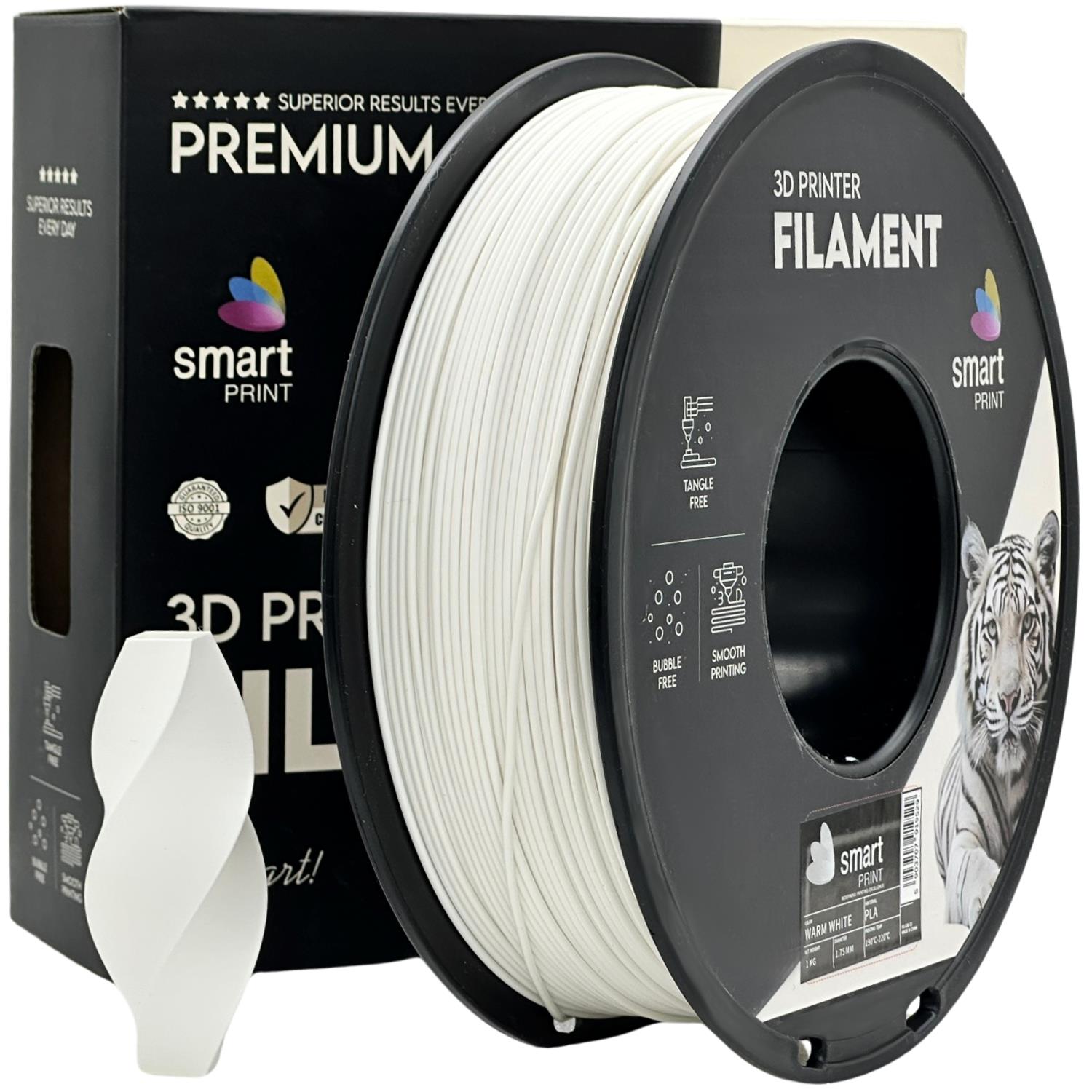 Rolă de filament PLA alb cald, Smart Print, 1,75 mm