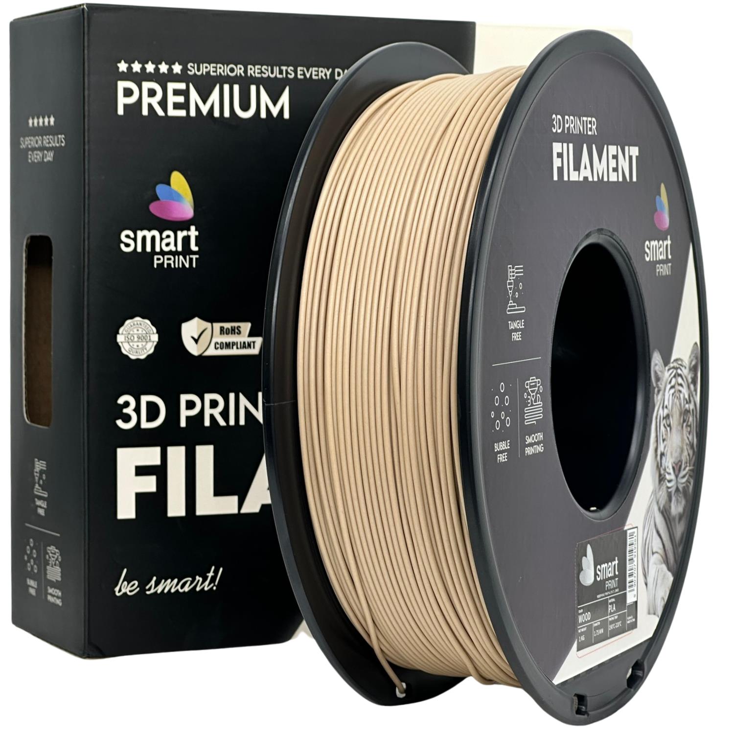 Rolă de filament PLA lemn, Smart Print, 1,75 mm