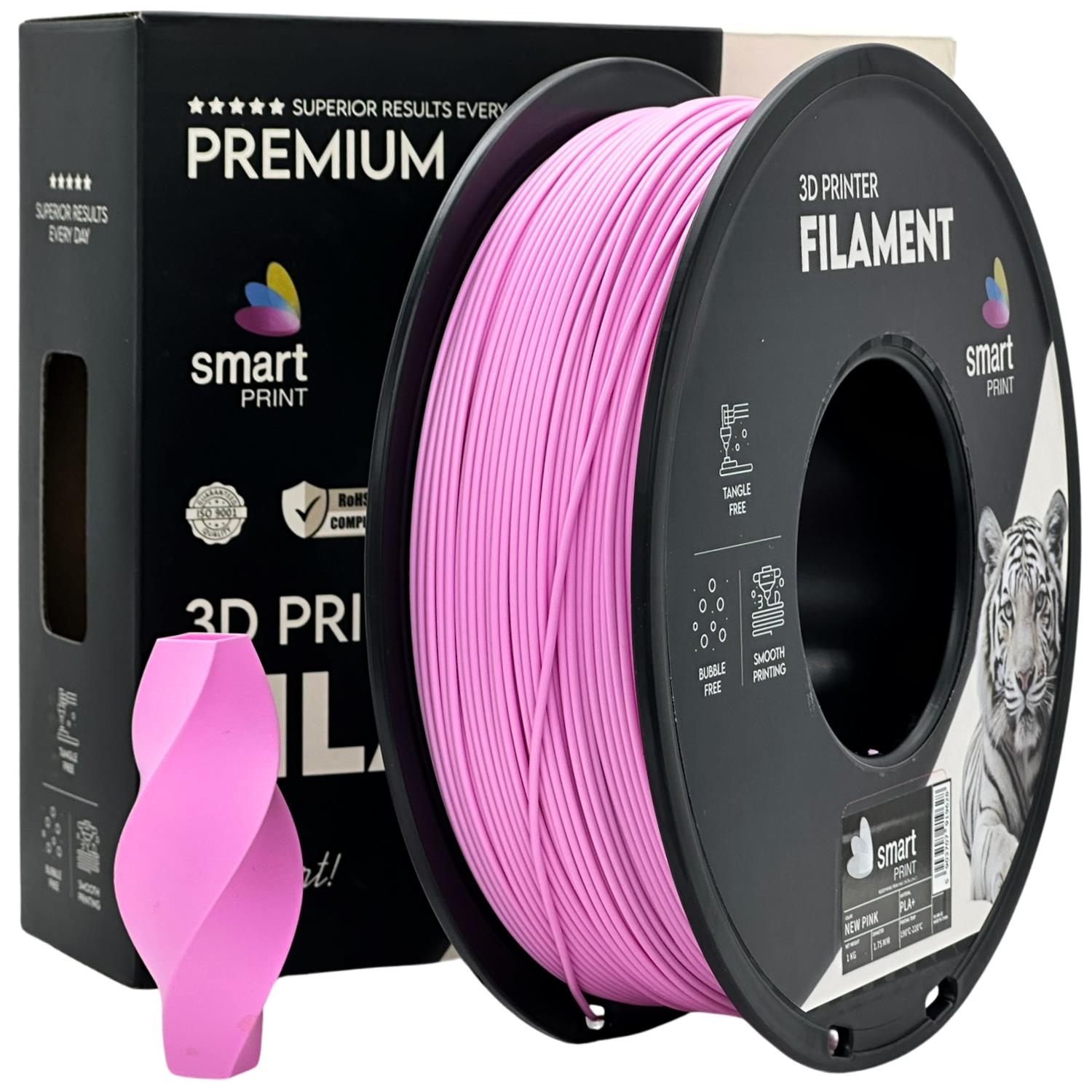 Rolă de filament PLA+ roz, Smart Print, 1,75 mm