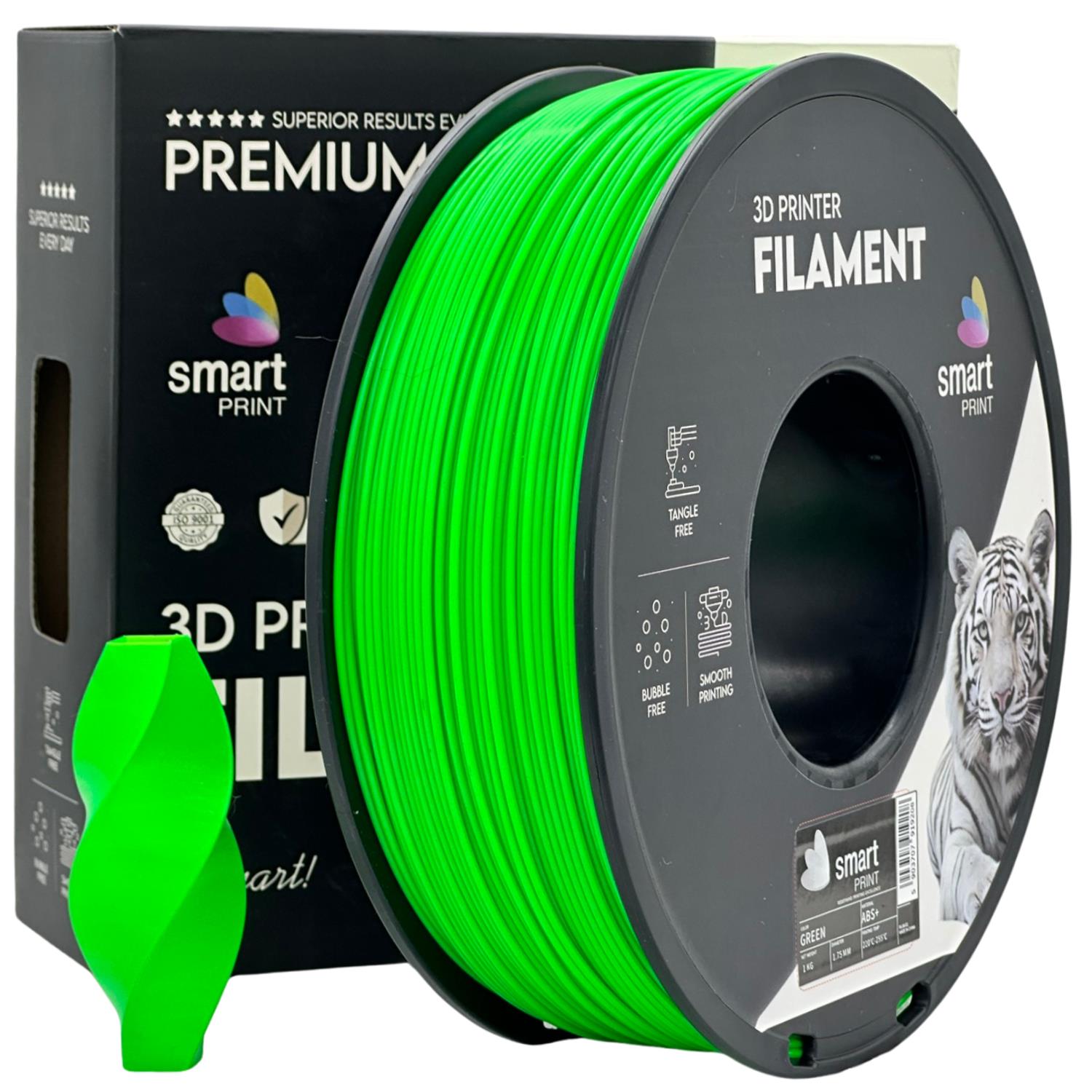 Rolă de filament ABS+ verde, Smart Print, 1,75 mm