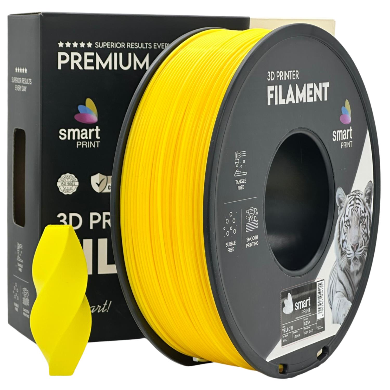 Rolă de filament ABS+ galben, Smart Print, 1,75 mm