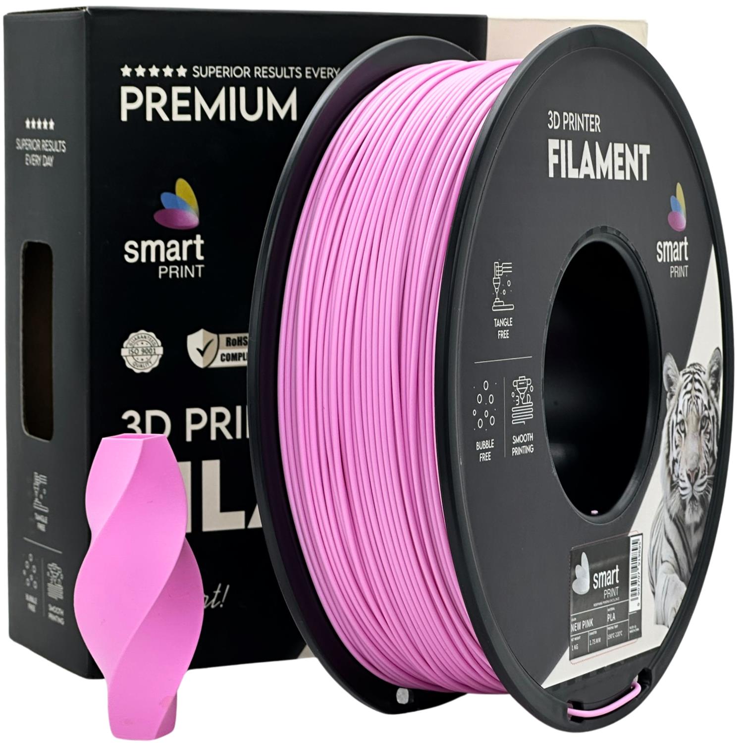 Rolă de filament PLA roz, Smart Print, 1,75 mm