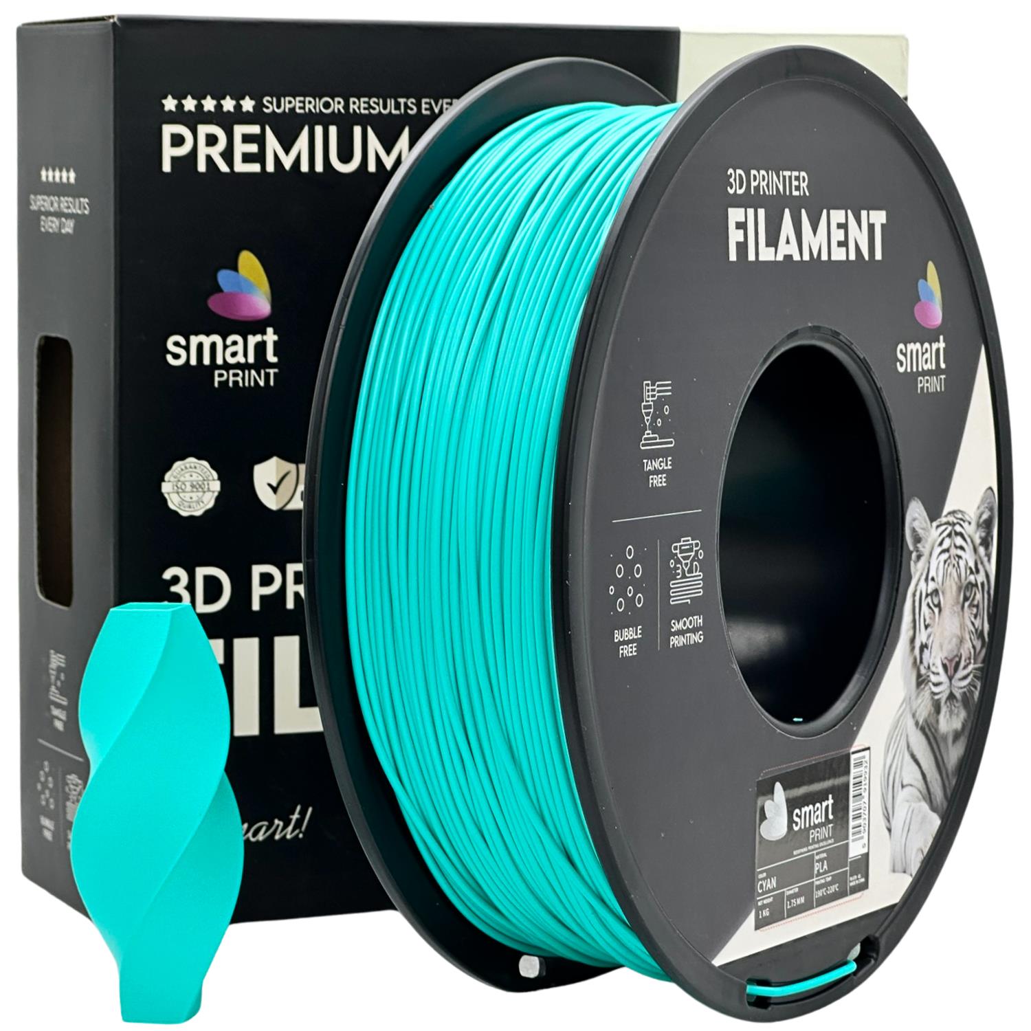 Rolă de filament PLA azuriu, Smart Print, 1,75 mm