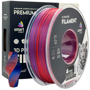 Filament Silk PLA Dual Color roșu albastru | Smart Print